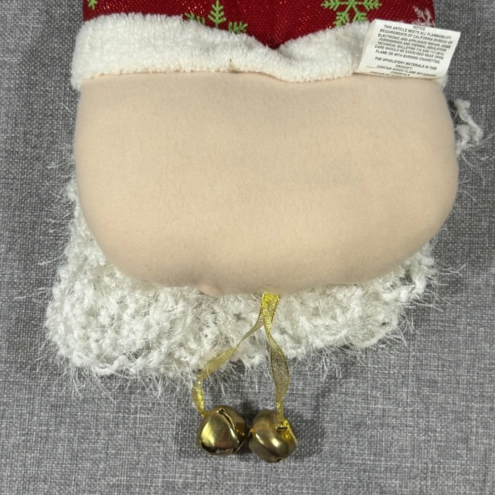 A&H Imports Santa Claus Door Knob Wall Hanger Red Jingle Bell Holiday Christmas